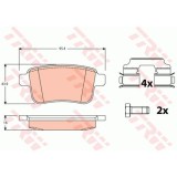 Set placute frana Trw GDB1786, parte montare : Punte spate