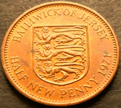 Moneda exotica HALF PENNY - JERSEY, anul 1971 * cod 3115 foto