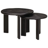 VidaXL Mese de Cafea Nesting 2 pcs Alb Lemn de mango solid 4104651