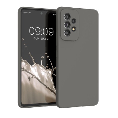 Husa kwmobile pentru Samsung Galaxy A53 5G, Silicon, Gri, 57835.155 foto