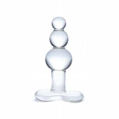 Dop anal din sticlă - Glas Beaded cu bază conică foto