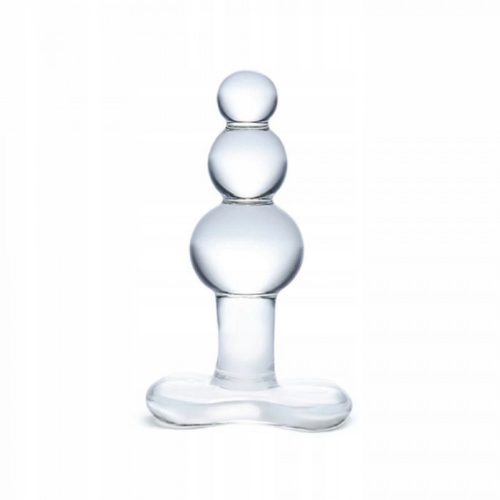 Dop anal din sticlă - Glas Beaded cu bază conică