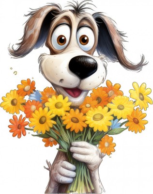 Sticker decorativ, Caine, Galben, 76 cm, 1341STK-5 foto