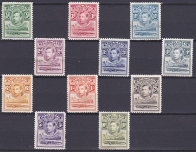 DB1 Colonii Fauna Africana Crocodil Basutoland 1938 KGVI 11 v. MNH foto