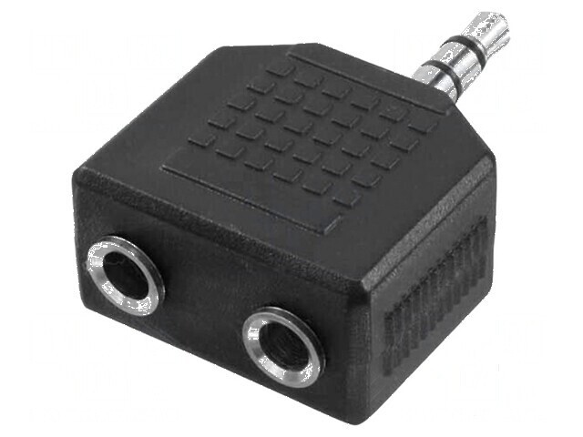 Adaptor Jack 3,5mm - Soclu dublu și mufă neagră pentru conectivitate audio