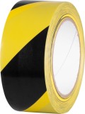Banda avertizare Strend Pro, PVC, autocolanta, galben/negru, 50 mm x 33 m