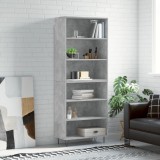vidaXL Dulap &icirc;nalt, gri beton, 69,5x32,5x180 cm, lemn compozit
