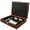 Set cadou Caseta lemn plosca si accesorii cu simboluri masonice