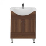 Dulap inferior baie Bianca Plus 65 cu chiuvetă, culoare Aida Di&oacute; (Nuc), 82x65x48 cm, MDF, Produs Ungaria