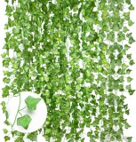 Set 12 ghirlande de plante artificiale Bozkaa, matase/plastic, verde, 210 cm