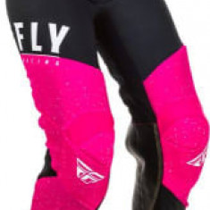 Pantaloni off road FLY RACING Women's Lite culoare negru/fluorescent/roz, mărime 7/8