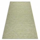 Covor SISAL PATIO 3075 Caro țesute plate verde / bej, 117x170 cm