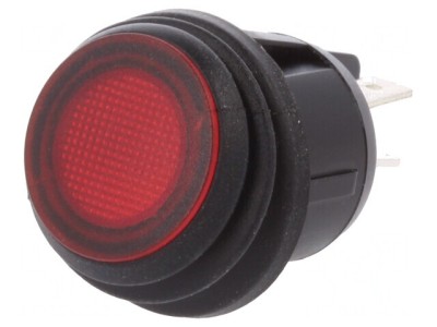 &amp;Icirc;ntrerupător Basculant ON-OFF 20A 12V Roșu IP65 cu LED foto