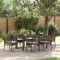 vidaXL Set de masă pentru grădină 7 pcs Maro Rattan poli 3334866