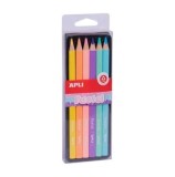 Set creioane colorate Apli Jumbo, Pastel, 6 bucati