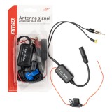 Amplificator antena radio auto 12V DAB FM AMiO, amplificare semnal antena pentru autoturisme, camioane, motociclete si alte vehicule