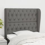 VidaXL Tăblie de pat cu aripioare gri &icirc;nchis 93x23x118/128 cm textil