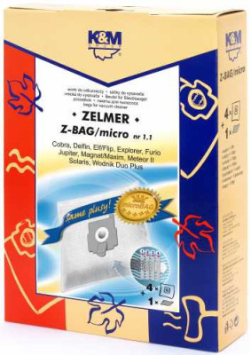 Sac aspirator Zelmer, sintetic, 4X saci +1 filtru, KM foto