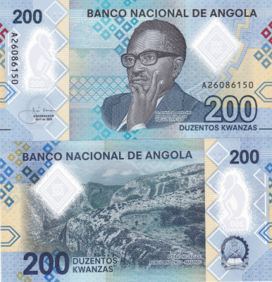 Angola 200 Kwanzas 2020 Polimer UNC foto