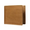 Portofel barbati, BUSY LDY&amp;GTM&reg; NoScan Bruiage, piele naturala, antiscanare carduri RFID, compartiment carte de identitate, maro