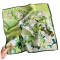 Esarfa satin verde picturala