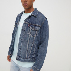 Levi's geaca jeans barbati, culoarea albastru marin, de tranzitie