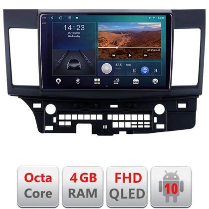 Navigatie Mitsubishi Lancer B-037 Android Ecran QLED octa core 4+64 carplay android auto KIT-037+EDT-E310V3 CarStore Technology