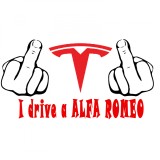 Cumpara ieftin Sticker Fuck You I Drive A TESLA
