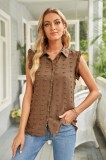 G762-8 Camasa casual fara maneci din material lejer semitransparent