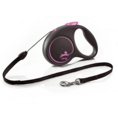 Lesa pentru caini Flexi, Retractabila, Pana la 20 kg, marimea M, 5m, Roz