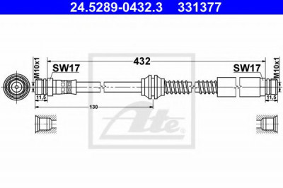 Conducta / cablu frana VW CADDY III Combi (2KB, 2KJ, 2CB, 2CJ) (2004 - 2016) ATE 24.5289-0432.3 foto