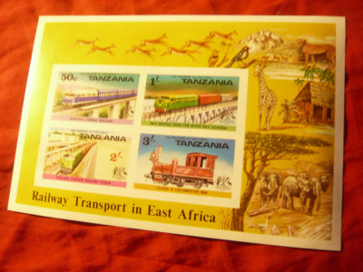 Bloc Tanzania 1976 - Cai Ferate , Locomotive foto