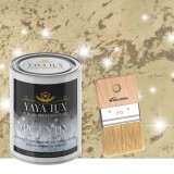 Vopsea decorativa de Lux, Argentina, cu Efect 3D Stelat, Maro Aluna, 2 Litri si Pensula inclusă-Toro Decor