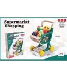 Cărucior de Cumpărături pentru Copii cu Produse, 32 de Piese &icirc;n Cutie