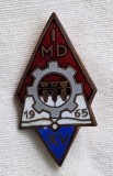 Industrie constructoare de masini unelete, insigna email la cald, anul 1965