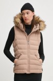 Superdry vestă femei, culoarea bej, de iarnă, W5011753A-4VH
