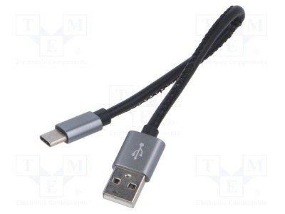 Cablu LOGILINK USB 2.0 High Speed USB A la USB C 0,22m negru foto