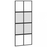 Cumpara ieftin Usa glisanta, negru, 90x205 cm, sticla securizata si aluminiu