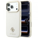 Husa MagSafe pentru Apple iPhone 18 Pro Max / 17 Pro Max, Guess, Saffiano Small 4G Classic, Bej