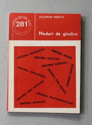 MODURI DE GANDIRE de SOLOMON MARCUS , 1987 foto
