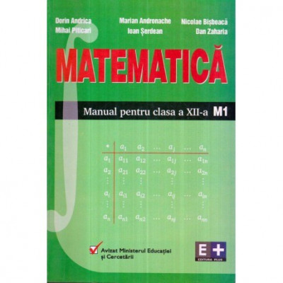 D.Andrica, M. Piticari, M. Andronache, I. Serdean, N. Bisboaca - Matematica - Manual pentru calasa a XII-a M1 - 122145 foto