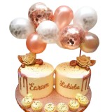 Buchet 8 baloane pentru tort din latex cu confetti