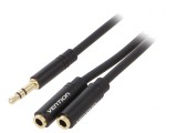 Cablu Audio Jack 3.5mm Aurit Dual Soclu la Mufă