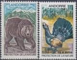 Andorra (Fr) 1971 - Protecția naturii, fauna, serie neuzata