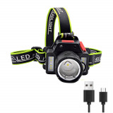 Lanterna de cap LED, 800lm, 6 moduri de iluminare, USB, senzor