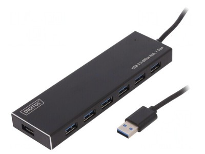 Hub USB 3.0 Negru 7 Porturi 5Gbps foto