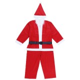 Costum mos craciun pentru baiat, varsta 10-12 ani, 5 piese, polar, Oem