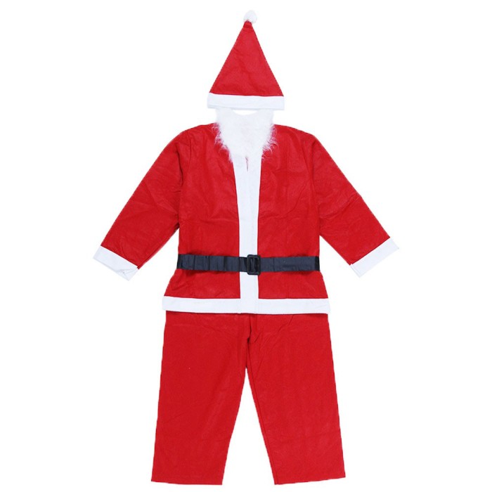 Costum mos craciun pentru baiat, varsta 10-12 ani, 5 piese, polar