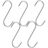 Cumpara ieftin Set 5 carlige inox forma S pentru afumare carne, macelarie, rezistente, sustinere grea, 16 cm, argintiu