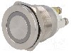 Intrerupator anti-vandalism, OFF-(ON), &Oslash;19mm, ONPOW - GQ19PF-10E/R/12V/S